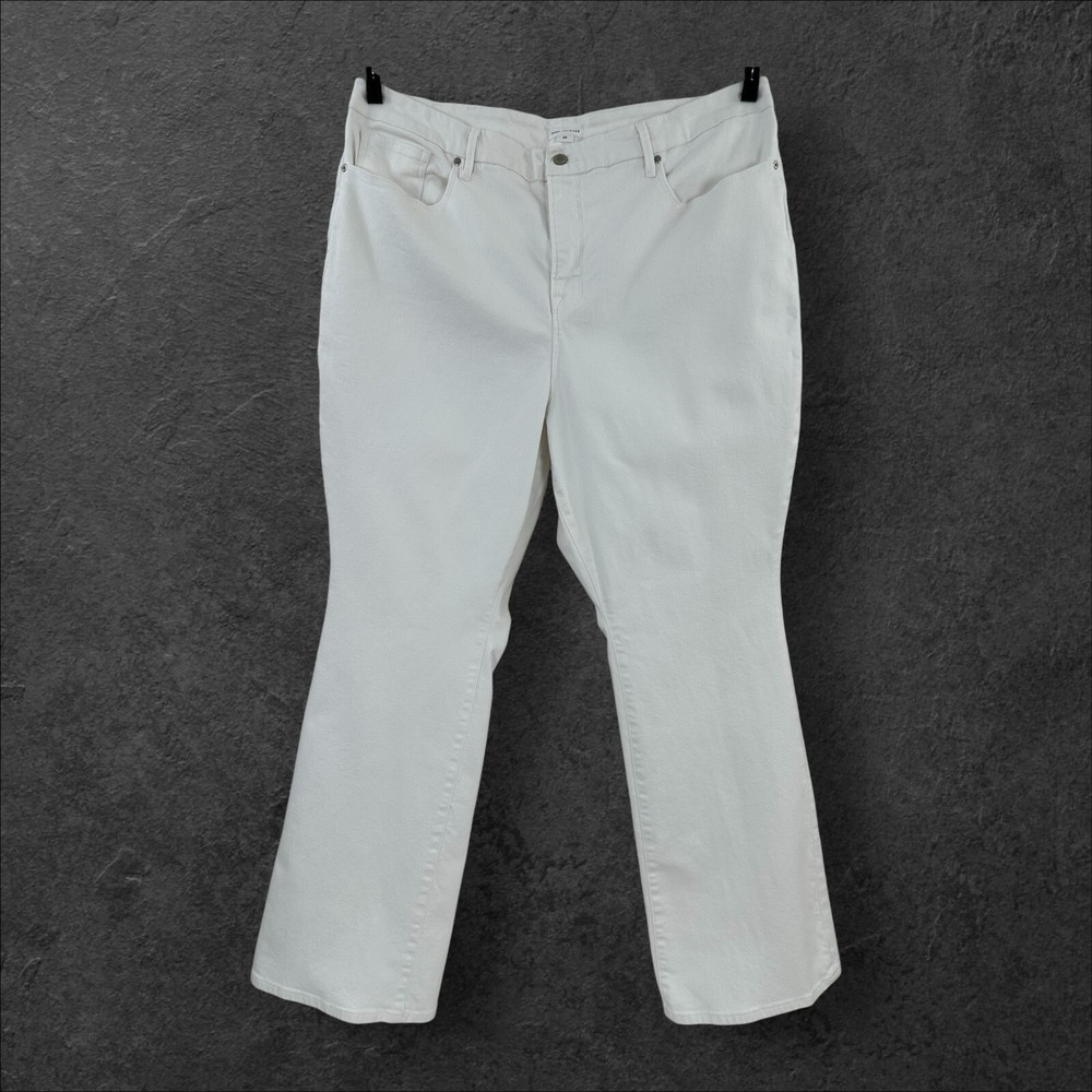 GOOD AMERICAN Jeans Women Sz 22 (42X33) Bootcut White Flare Handcrafted